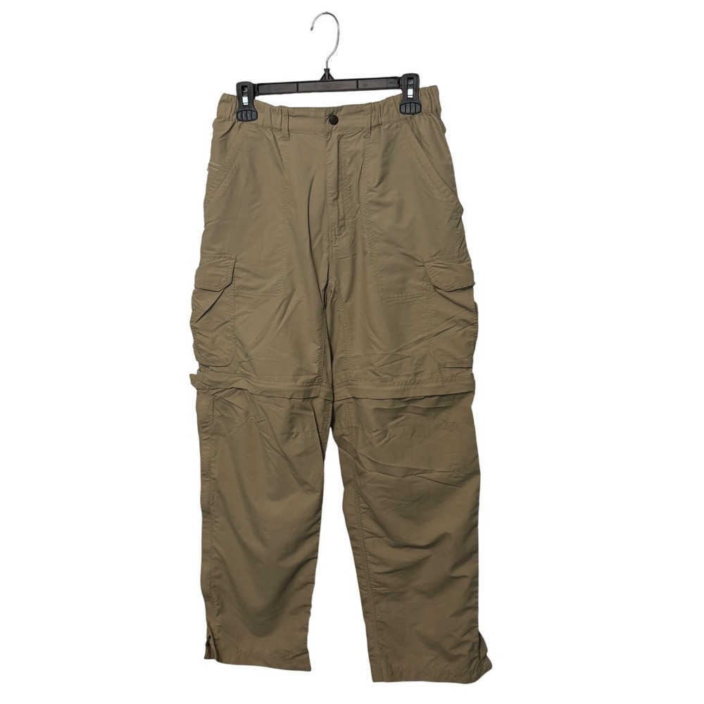 REI Convertible Cargo Pants Mens Medium 31" Length Tan Elastic Waist Zip Off